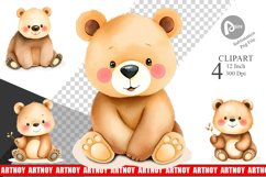 Watercolor Clipart Bear Wildlife Product Image 1