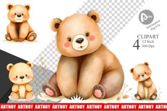 Watercolor Clipart Bear Wildlife Product Image 1