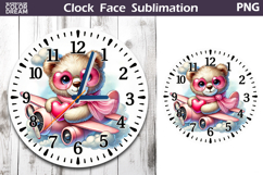 Bear Valentine Clock Face | Valentines Day Clock Design Product Image 1