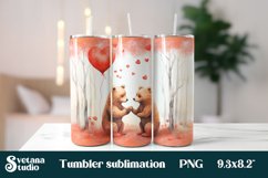Valentines bear tumbler wrap design | Bear sublimation Product Image 1