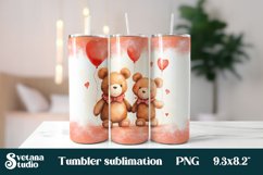 Valentines bear tumbler wrap design | Bear tumbler wrap Product Image 1