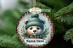 Cute Bears Christmas Ornament Design PNG Files | Add Name Product Image 3
