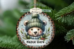 Cute Bears Christmas Ornament Design PNG Files | Add Name Product Image 4
