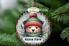 Cute Bears Christmas Ornament Design PNG Files | Add Name Product Image 5