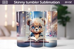 Bear Book Tumbler Wrap | Book Lover Tumbler Product Image 1