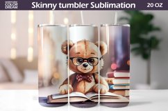 Bear Book Tumbler Wrap | Book Lover Tumbler Product Image 1