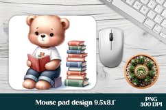 Bear mouse pad | Animal mousepad wrap | Books mouse pad Product Image 1