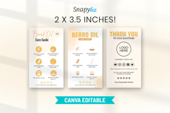 Beard Oil Care Instruction Card Template Product Image 7