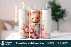 Flower bear Happy Easter tumbler wrap sublimation bundle Product Image 4