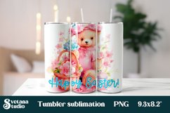Flower bear tumbler wrap | Easter sublimation tumbler Product Image 1