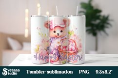 Flower bear tumbler | Easter sublimation tumbler Product Image 1