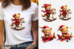 Cute Christmas bear clipart PNG | Christmas sublimation Product Image 1
