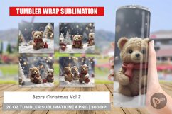 Tumbler Sublimation Wrap Bears Christmas Product Image 1