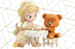 Fairy Tale Storybook Bears Cottage Clipart PNG Product Image 2