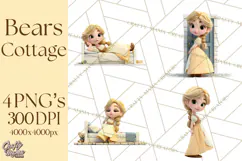 Fairy Tale Storybook Bears Cottage Clipart PNG Product Image 1