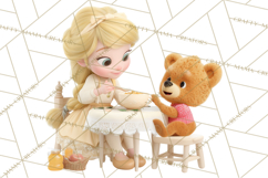 Fairy Tale Storybook Bears Cottage Clipart PNG Product Image 3