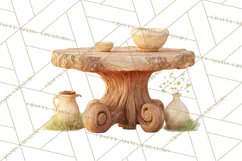Fairy Tale Storybook Bears Cottage Clipart PNG Product Image 2