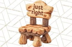 Fairy Tale Storybook Bears Cottage Clipart PNG Product Image 5