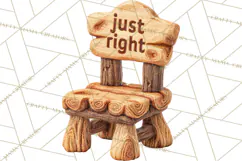 Fairy Tale Storybook Bears Cottage Clipart PNG Product Image 5