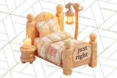Fairy Tale Storybook Bears Cottage Clipart PNG Product Image 4