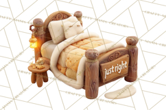 Fairy Tale Storybook Bears Cottage Clipart PNG Product Image 5