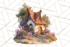 Fairy Tale Storybook Bears Cottage Clipart PNG Product Image 2