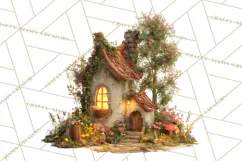 Fairy Tale Storybook Bears Cottage Clipart PNG Product Image 4