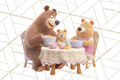 Fairy Tale Storybook Bears Cottage Clipart PNG Product Image 5