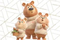 Fairy Tale Storybook Bears Cottage Clipart PNG Product Image 2