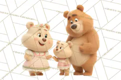Fairy Tale Storybook Bears Cottage Clipart PNG Product Image 4