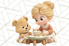 Fairy Tale Storybook Bears Cottage Clipart PNG Product Image 2