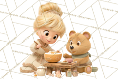 Fairy Tale Storybook Bears Cottage Clipart PNG Product Image 3