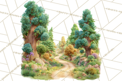 Fairy Tale Storybook Bears Cottage Clipart PNG Product Image 4