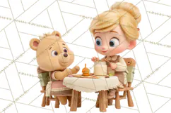 Fairy Tale Storybook Bears Cottage Clipart PNG Product Image 5