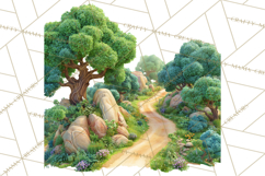 Fairy Tale Storybook Bears Cottage Clipart PNG Product Image 2