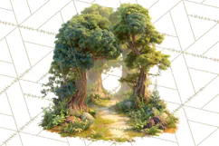 Fairy Tale Storybook Bears Cottage Clipart PNG Product Image 3