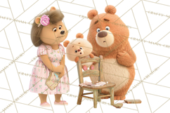 Fairy Tale Storybook Bears Cottage Clipart PNG Product Image 5