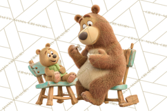 Fairy Tale Storybook Bears Cottage Clipart PNG Product Image 4