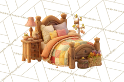 Fairy Tale Storybook Bears Cottage Clipart PNG Product Image 2