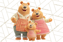 Fairy Tale Storybook Bears Cottage Clipart PNG Product Image 2