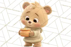 Fairy Tale Storybook Bears Cottage Clipart PNG Product Image 2
