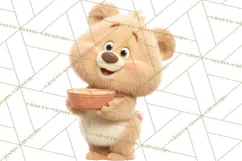 Fairy Tale Storybook Bears Cottage Clipart PNG Product Image 3
