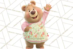 Fairy Tale Storybook Bears Cottage Clipart PNG Product Image 4
