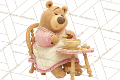 Fairy Tale Storybook Bears Cottage Clipart PNG Product Image 5