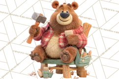 Fairy Tale Storybook Bears Cottage Clipart PNG Product Image 3