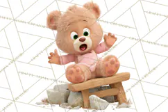 Fairy Tale Storybook Bears Cottage Clipart PNG Product Image 4