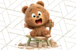 Fairy Tale Storybook Bears Cottage Clipart PNG Product Image 5