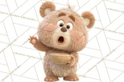 Fairy Tale Storybook Bears Cottage Clipart PNG Product Image 2
