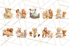 Fairy Tale Storybook Bears Cottage Clipart PNG Product Image 2