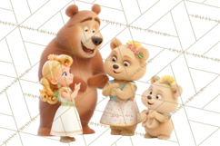 Fairy Tale Storybook Bears Cottage Clipart PNG Product Image 4